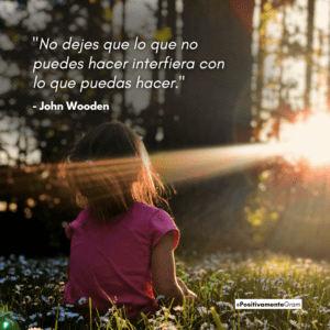 "No dejes que lo que no puedes hacer interfiera con lo que puedas hacer." - John Wooden